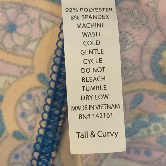 *SOLD*New LuLaRoe TC Leggings Floral Feather - Picture 4 of 6